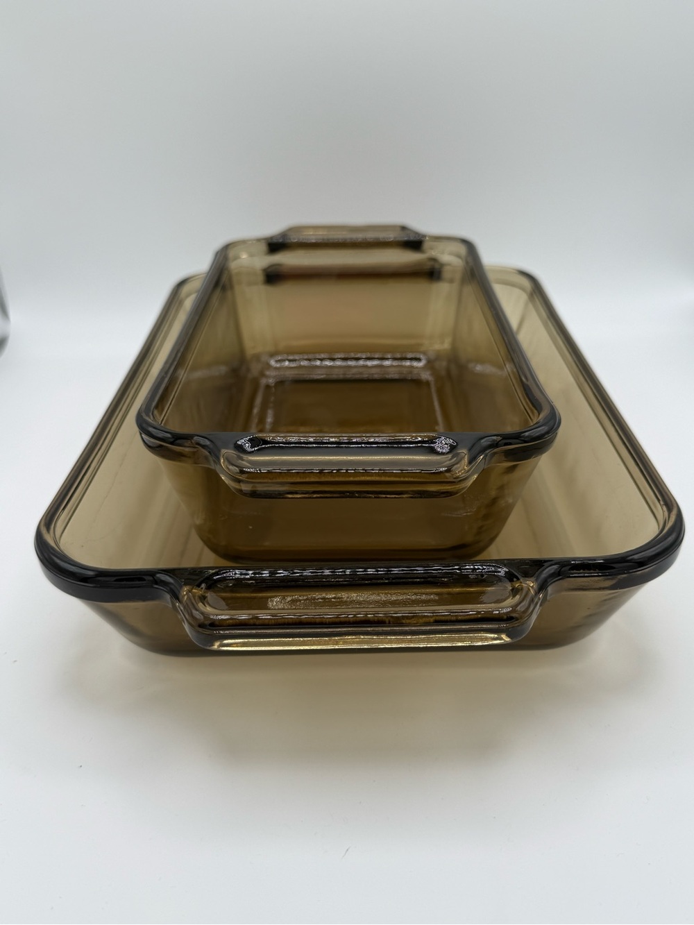 Anchor Hocking Fire King Amber Glass Rectangular Bake Dish Set